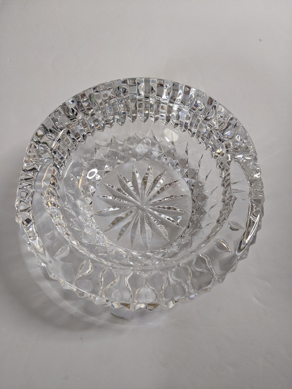 Waterford 4" Heavy Crystal Cigarette Ashtray Signed Pristine